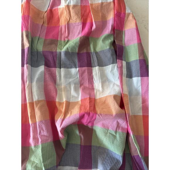 Women's Plaid Tie-Waist Midi Dress - kate spade new‎ york Red/Pink/Green/Blue 1X - Picture 7 of 7